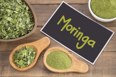 Moringa leaves and dust - Moringa oleifera clipart