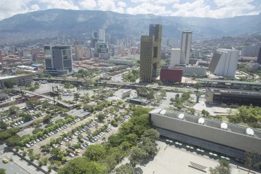 Medellin, Antioquia / Kolombiya - 16 Eylül 2016. Medellin şehri genel bakış. 2 Mart 1616, ne zaman İspanyolca conquistadors San Lorenzo de Aburra adını taşıyan küçük bir kasaba inşa üzerinde kurulduğu