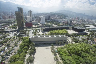 Medellin, Antioquia / Kolombiya - 16 Eylül 2016. Medellin şehri genel bakış. 2 Mart 1616, ne zaman İspanyolca conquistadors San Lorenzo de Aburr adını taşıyan küçük bir kasaba inşa üzerinde kurulduğu