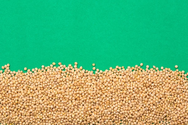 Organic White Millet Seeds Green Background — Stock Photo, Image