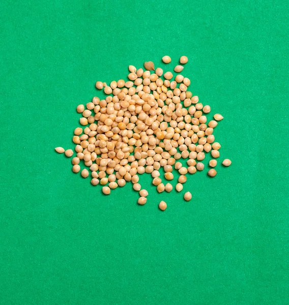 Organic White Millet Seeds Green Background — Stock Photo, Image