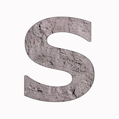 S harfi - Gri alfabe dokusu