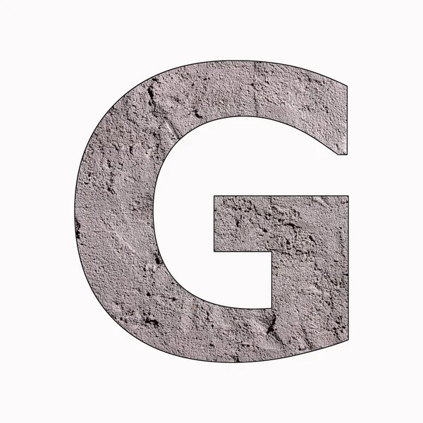字母G 灰泥质中的字母字母 — 图库照片