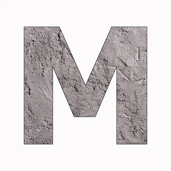 字母M 灰泥质中的字母字母 — 图库照片