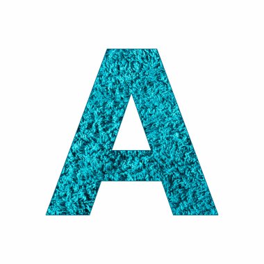 Alfabe Harfi A - Mavi Havlu Arkaplanı