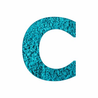 Alfabe Harfi C - Mavi Havlu Arkaplanı
