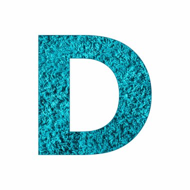 Büyük harf D - Mavi Havlu Arkaplanı