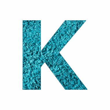 Büyük harf K - Mavi Havlu Arkaplan