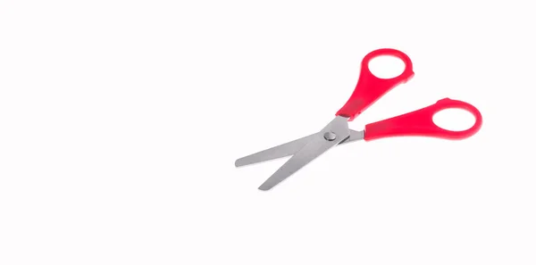 Tip Scissors Plastic Handle White Background — Stock Photo, Image