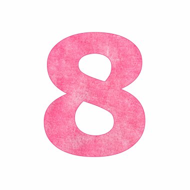 Numara 8 - Pembe peluş desen