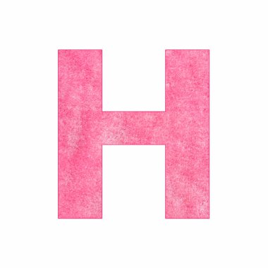 H büyük harf - Pembe peluş desen
