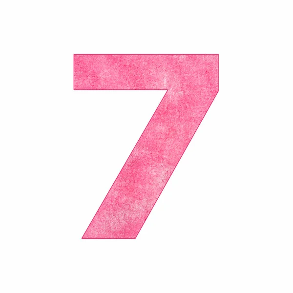 Number Digit Seven Pink Plush Texture — Stock Photo, Image