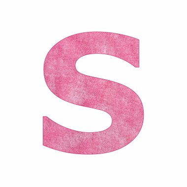 S büyük harf - Pembe peluş desen