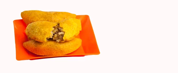 Empanadas Colombianas Deliciosas Tradicionais Espaço Texto — Fotografia de Stock