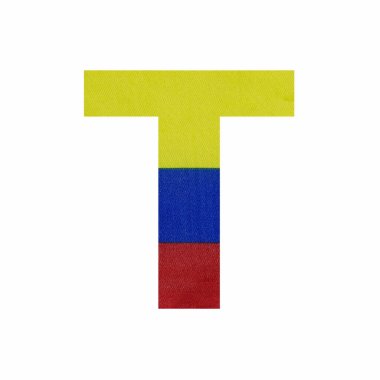 Alfabe harfi T-Kolombiya bayrak renkleri