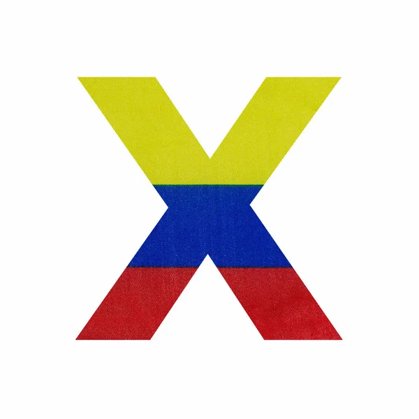 アルファベット文字X コロンビア国旗の色 — ストック写真