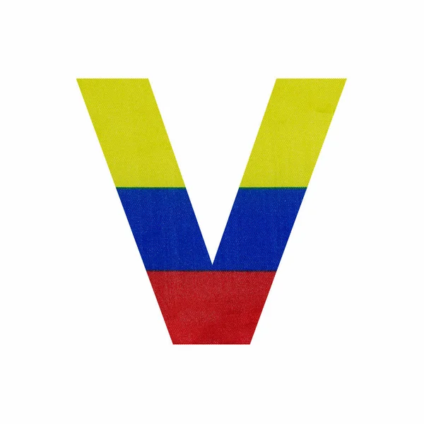 アルファベット文字V コロンビア国旗の色 — ストック写真