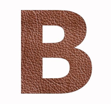 B büyük harf alfabe - kahverengi deri doku arkaplan