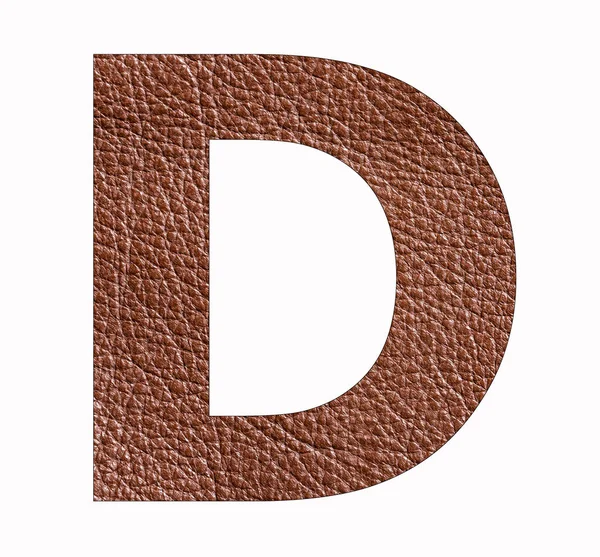 Uppercase Alphabet Letter Brown Leather Texture Background — Stock Photo, Image