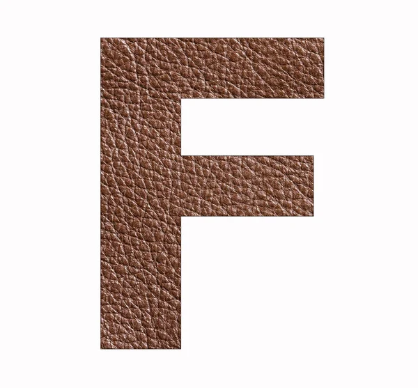 Hoofdletters Alfabet Letter Bruine Lederen Textuur Achtergrond — Stockfoto