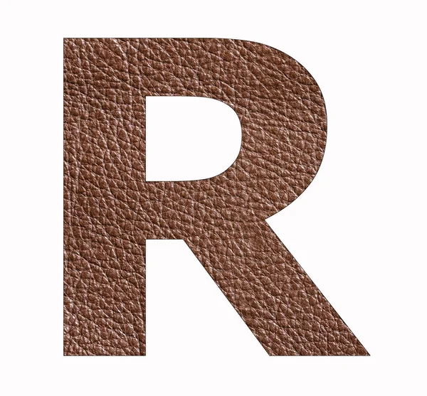 Alphabet Buchstabe Braunes Leder Textur Hintergrund — Stockfoto