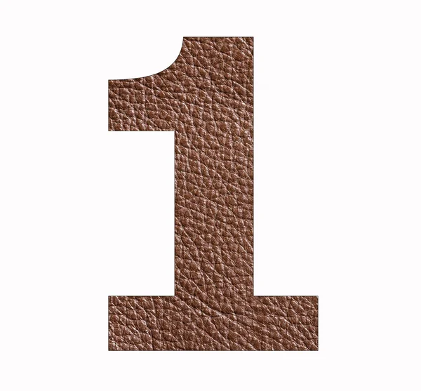 Number One Brown Leather Texture Background — Foto de Stock