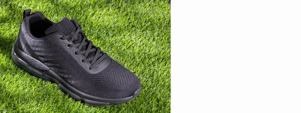 Sports Shoe Synthetic Grass Text Space — Stock Photo, Image