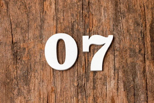 Zero Seven Houten Nummers Rustieke Achtergrond — Stockfoto