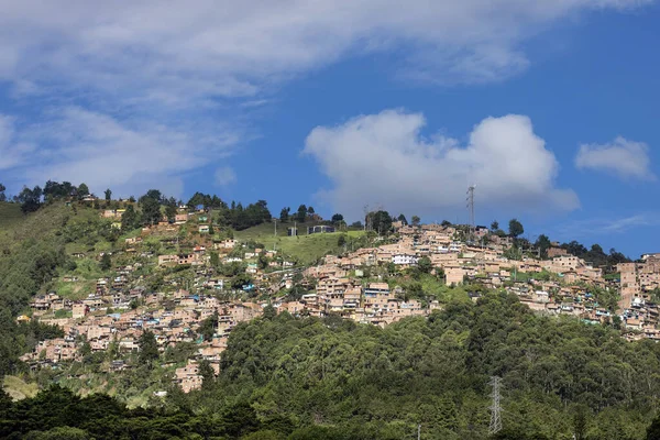 Poor Neighborhoods Slopes City Medellin Colombia — Stock Photo, Image