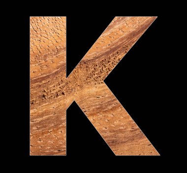 Kırsal ahşap arkaplanda K harfi.