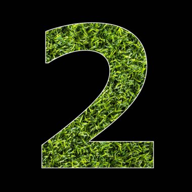 2 Numara - Yapay yeşil çimen arkaplanı.