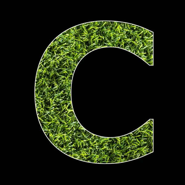 字母C 人造草坪背景纹理 — 图库照片