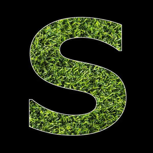 Uppercase letter S - Artificial grass background texture