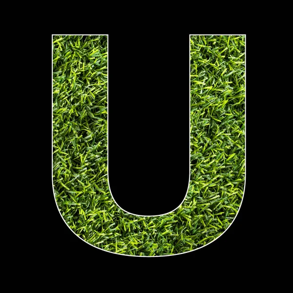 Uppercase Letter Artificial Grass Background Texture — Stock Photo, Image