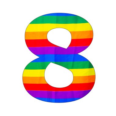 Sayı 8 - Kumaş dalgalı gökkuşağı LGBT gurur arkaplanı
