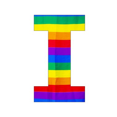 Büyük harf - Kumaş dalgalı gökkuşağı LGBT gurur arkaplanı