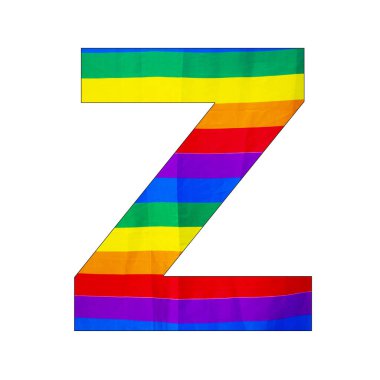 Z Büyük harfi - Kumaş dalgalı gökkuşağı LGBT gurur arkaplanı