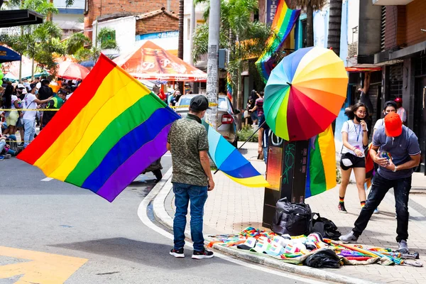 Medellin Antioquia Colombia Juli 2021 Lbgti Samhället Marscherade Genom Gatorna — Stockfoto