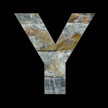 Taştan Y harfi - Siyah arkaplan