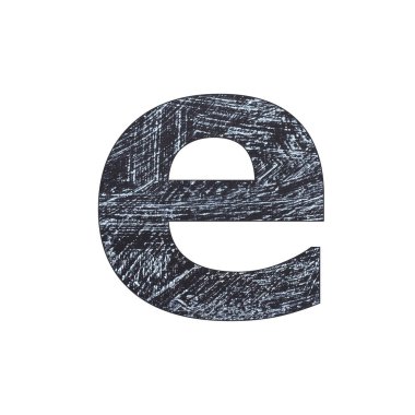 Tebeşirle yazılmış alfabenin küçük harfi e