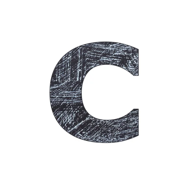 用粉笔写的字母表小写字母C — 图库照片