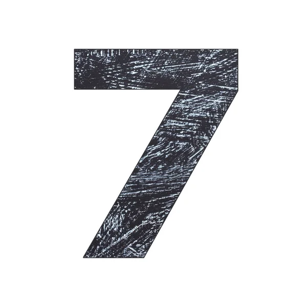 Sete Número Escrito Com Giz Quadro — Fotografia de Stock