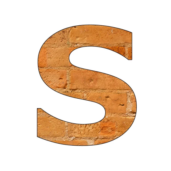 字母大写字母S 砖纹理字体 — 图库照片