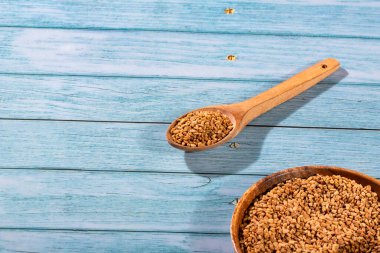 Kâse ve kaşıkta organik çınar otu - sağlıklı yiyecekler