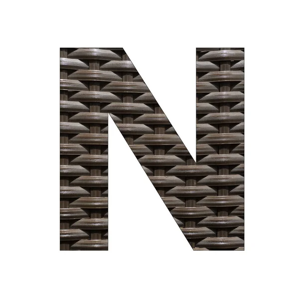 大文字N 合成籐の背景 — ストック写真