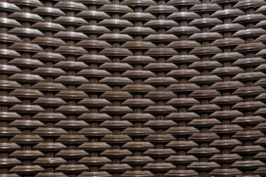 Kahverengi sentetik rattan dokuması - Plastik dokuma yakın çekim