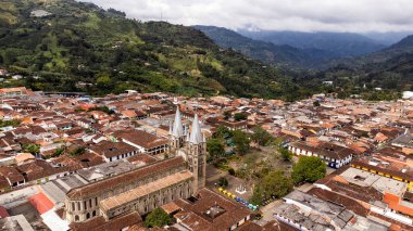 Jardin, Antioquia, Colombia. October 8, 2025. Aerial drone view. Municipality with 15,513 inhabitants.