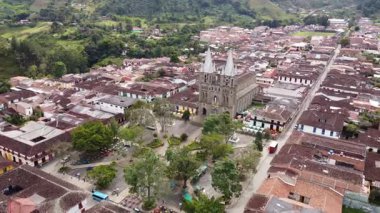 Jardin, Antioquia, Colombia. October 8, 2025. Aerial drone view. Municipality with 15,513 inhabitants.