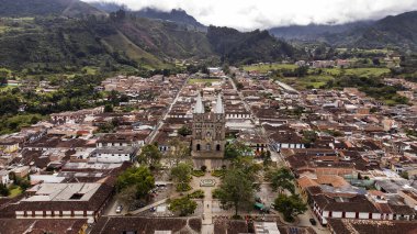 Jardin, Antioquia, Kolombiya. 8 Ekim 2025. Panoramik dron görüntüsü. Belediye Medellin 'den 128.6 km uzaklıkta..