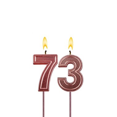 Doğum günü mumu - Beyaz arkaplanda 73 numaralı mum